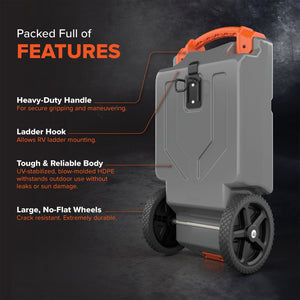 Camco 39002 Rhino Portable 21 Gallon RV Waste Tank Holding Hose and Accessories