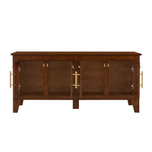 Lars Indoor Rattan Decorated Rubber Wood Dog Crate Cabinet Furniture