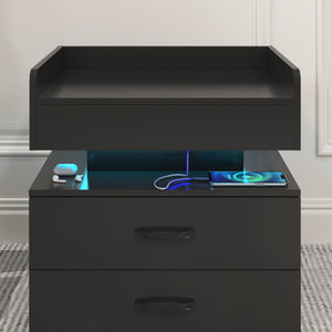 1 Set Nightstand with Adjustable LED Strip Light
