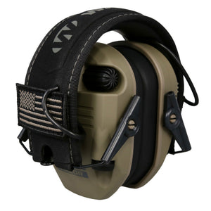 Walkers Razor Slim Shooter Electronic Folding Ear Protection Muffs, Tan Patriot