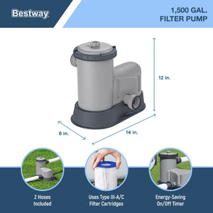Bestway 18 Foot Power Steel Swimming Pool Set with Vacuum and Maintenance Kit