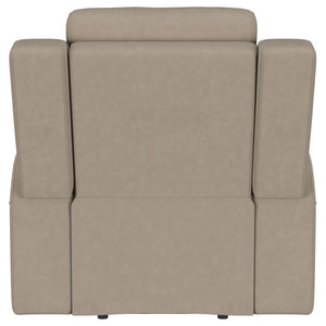 Slater - Upholstered Recliner Chair With Manual Recline - Taupe