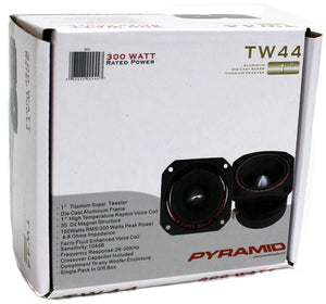 Pyramid 1" 300w Heavy Duty Titanium Dome Bullet Car Super Tweeter
