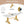 Executive Desk With X-Legs, Sturdy Office Workstation For Home Office - White / Gold