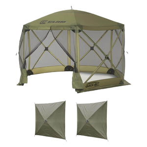 Clam Quick Set Escape Portable Canopy Shelter with Wind & Sun Panels, (2 pack)