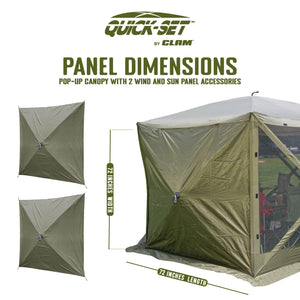 Clam Quick Set Escape Portable Canopy Shelter with Wind & Sun Panels, (2 pack)