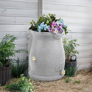 Good Ideas Rain Wizard 50 Gallon Plastic Rain Barrel Urn, Light Granite (4 Pack)