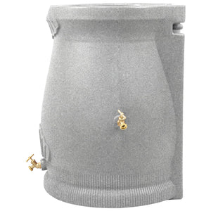 Good Ideas Rain Wizard 50 Gallon Plastic Rain Barrel Urn, Light Granite (2 Pack)