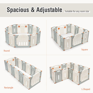 Foldable Baby Playpen 14 Panel Activity Center Safety Play Yard