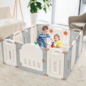 Foldable Baby Playpen 14 Panel Activity Center Safety Play Yard