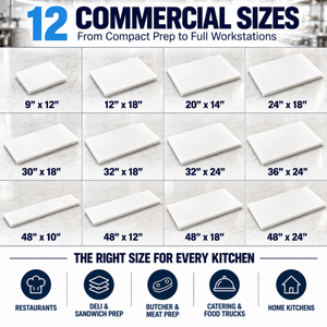 TRAPSKI Commercial HDPE Cutting Boards, 1/2” Thick Reversible Food Prep Boards – Multiple Sizes