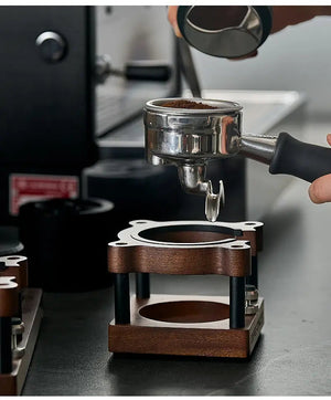 Cute Bear Espresso Tamper Set with Walnut Stand - Gift for Coffee Lovers Under $29
