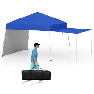 14 x 9.2 Feet Pop up Canopy Tent with 2 Convertible Sidewalls to Awning and Stakes