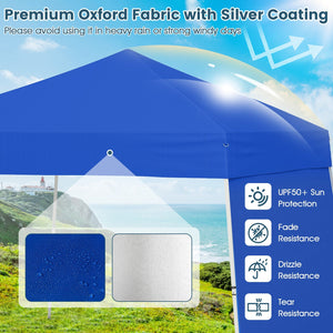 14 x 9.2 Feet Pop up Canopy Tent with 2 Convertible Sidewalls to Awning and Stakes