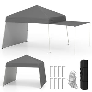14 x 9.2 Feet Pop up Canopy Tent with 2 Convertible Sidewalls to Awning and Stakes