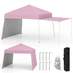 14 x 9.2 Feet Pop up Canopy Tent with 2 Convertible Sidewalls to Awning and Stakes