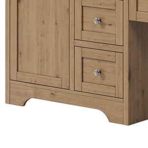 Double Sink Bathroom Vanity With Countertop, 2 Ceramic Sinks, 6 Drawers