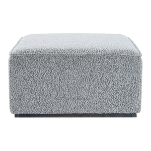 Square Upholstered Ottoman with Black-and-White Fabric