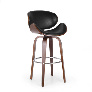 Lumos Mid Century Modern Upholstered Swivel Barstool