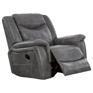 Encino - Upholstered Padded Arm Glider Recliner - Gray