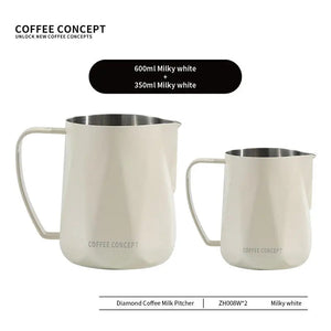 Best Geometric Milk Pitcher for Latte Art - Diamond Faceted 350ml/600ml
