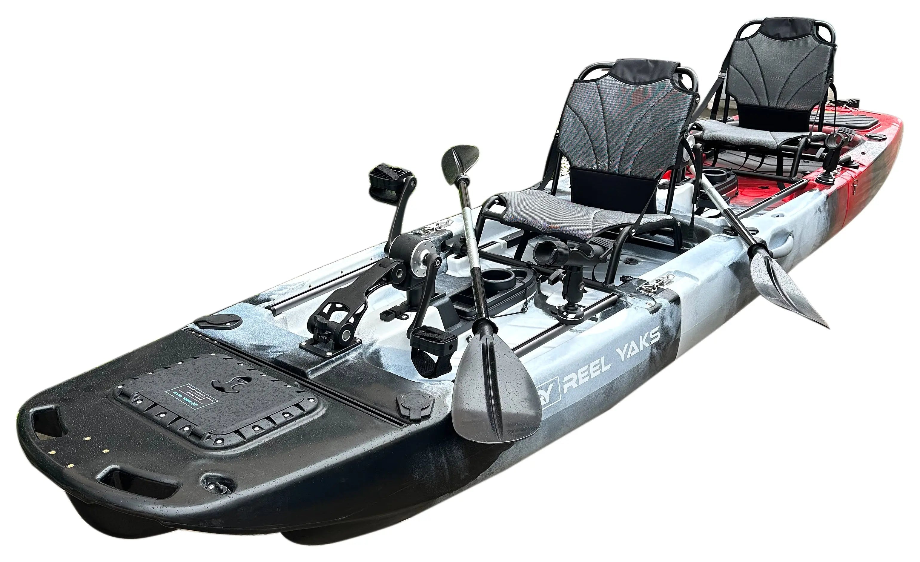 inflatable pedal kayak Raider Tandem Prop Drive | Modular Fishing Kayak