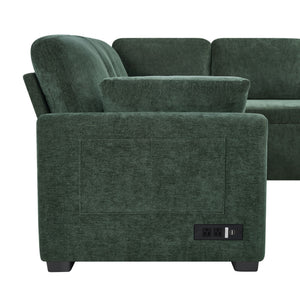 Convertible U-Shaped Sectional Sofa Bed With Reversible Chaise