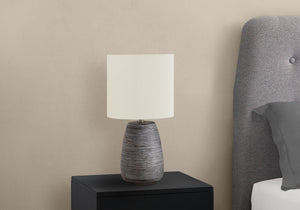 Contemporary Ceramic Table Lamp in Gray and Cream