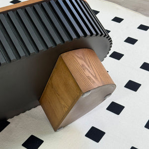 Elliptical Living Room Coffee Table With Hidden Storage And Removable Tabletop