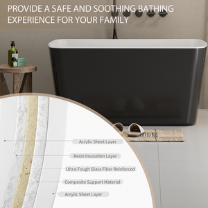 49'' Acrylic Freestanding Soaking Bathtub
