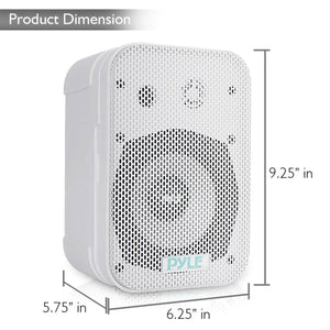 Pyle 5.25" 400W 2-Way Indoor/Outdoor Waterproof Mounted Theater Speakers, Pair
