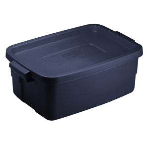 Rubbermaid 3 Gallon Stackable Storage Container, Dark Indigo Metallic (6 Pack)