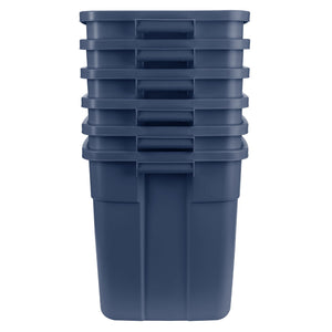 Rubbermaid 18 Gallon Stackable Storage Container, Dark Indigo Metallic (6 Pack)