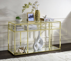Uchenna Clear Glass & Metal Table
