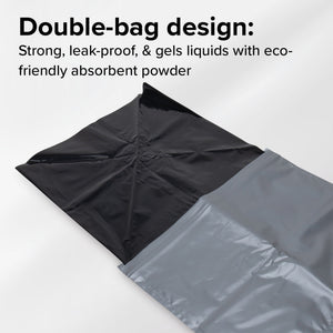 Camco 10 Pack Leak Proof Double Lined Camping Toilet Bucket Waste Bags, Black