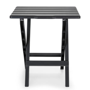 Camco 51885 Large Adirondack Portable Outdoor Furniture Folding Table, Charcoal