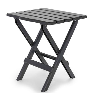 Camco 51885 Large Adirondack Portable Outdoor Furniture Folding Table, Charcoal