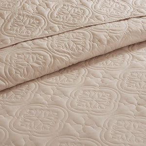 3 Piece Reversible Bedspread Set Khaki Full/Queen