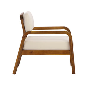 Outdoor Acacia Wood Armchair with Weather-Resistant Cushions