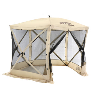 CLAM Quick-Set Venture 9 x 9 Ft Portable Outdoor Camping Canopy Shelter, Tan