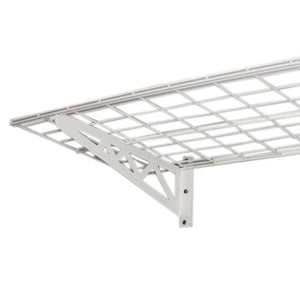 SafeRacks 18 x 36 Inch Garage Wall Shelf Two-Pack with Bike Tire Hooks, White