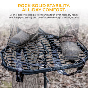Hawk COMBAT Hang On Tree Stand, Deer Stand with 21 x 27" Saddle Hunting Platform