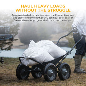 Hawk Crawler Multi-Use Folding Cart, Hunting Fishing Cart, 500lb Capacity, Black