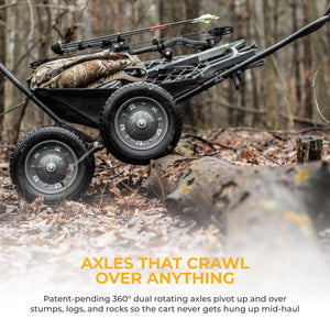 Hawk Crawler Multi-Use Folding Cart, Hunting Fishing Cart, 500lb Capacity, Black