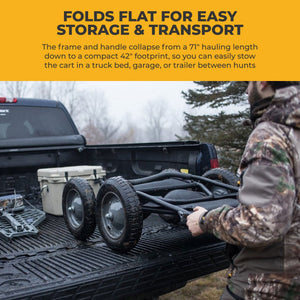Hawk Crawler Multi-Use Folding Cart, Hunting Fishing Cart, 500lb Capacity, Black