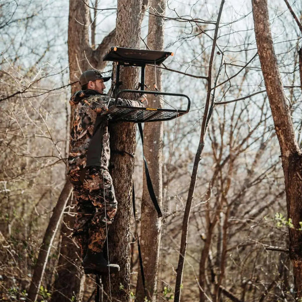 Muddy The Boss XL Wide Stance Hang On 1 Person Deer Hunting Tree Stand Platform