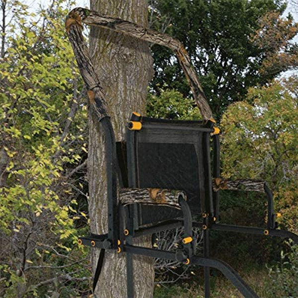 Muddy Huntsman Deluxe 17-Foot 1 Person Hunting Deer Ladder Tree Stand, Black