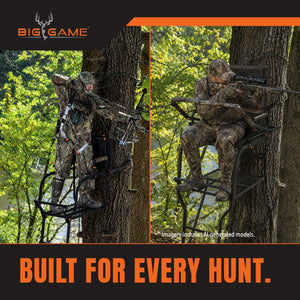 Big Game Hunter HD 1.5 Deer Hunting Ladder Climbing Tree Stand w/Extra Wide Seat