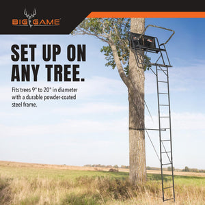 Big Game The Big Buddy Deer Hunting Ladder Climbing Tree Stand w/Flex-Tek Seat