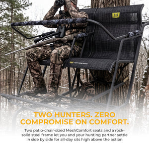 Hawk Big Denali 2 Man Climbing Tree Stand, 18 Foot Deer Hunting Ladderstand